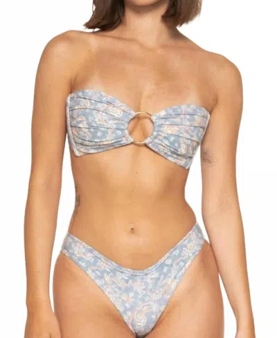 Montce Added Coverage Lulu Zig-zag Stitch Bikini Bottom In Cupid In Blue