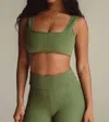 Montce Allie Bikini Top In Olive Micro Scrunch In Multi
