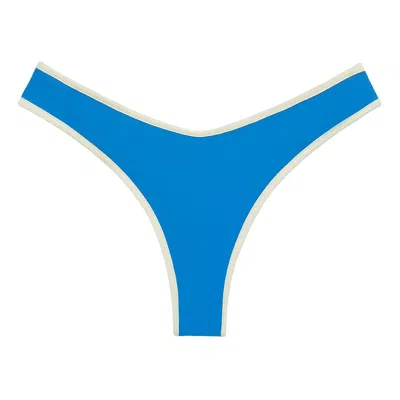 Montce Asul Cream Binded Lulu Bikini Bottom In Blue/white
