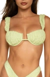 Montce Avo Petal Floral Jacquard Underwire Bikini Top In Avocado Floral Texture
