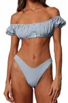 Montce Bandita Bikini Top In Light Denim In Blue