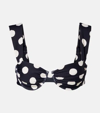 Montce Bella Polka-dot Bikini Top In Black