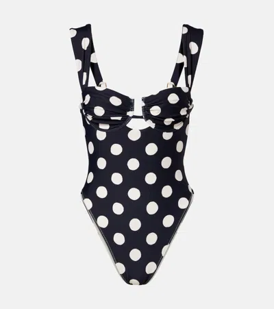 Montce Bella Polka-dot Swimsuit In Black