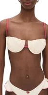 Montce Binded Petal Bikini Top Cream Raspberry Binded In Cream Raspberry Binded