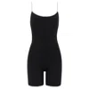 Montce Black (cream Binded) Terry Rib Alina Midi Onesie In Black