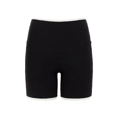 Montce Black (cream Binded) Terry Rib Midi Bike Short