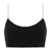 Montce Black (cream Binded) Terry Rib Simple Sport Top In Black