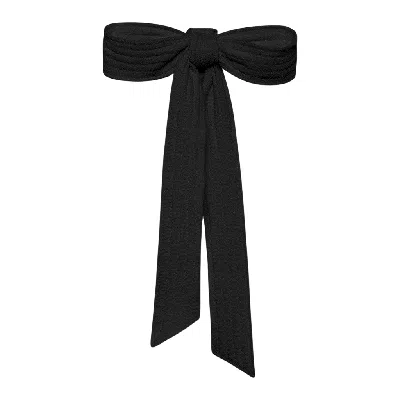 Montce Black Terry Rib Hair Ribbon In Multi