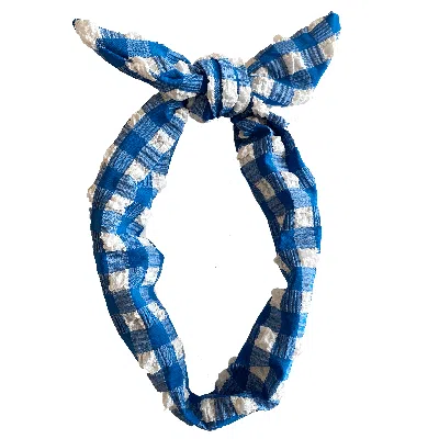 Montce Blue Gingham Headband In Multi