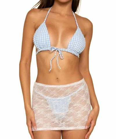 Montce Bows Lace Micro Skirt In White