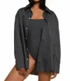 Montce Boyfriend Button Down Shirt In Charcoal In Gray