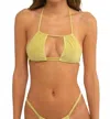 Montce Brasil Halter Bikini Top In Limon Sparkle In Yellow