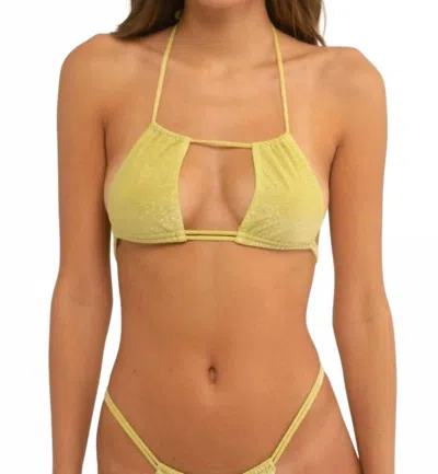 MONTCE BRASIL HALTER BIKINI TOP IN LIMON SPARKLE