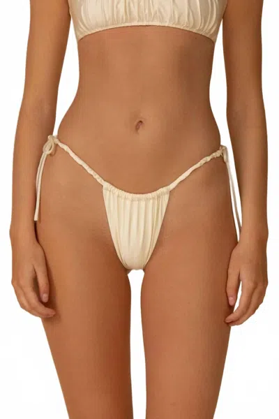 Montce Brasil Scrunch Bikini Bottom In Cream Silkie In White