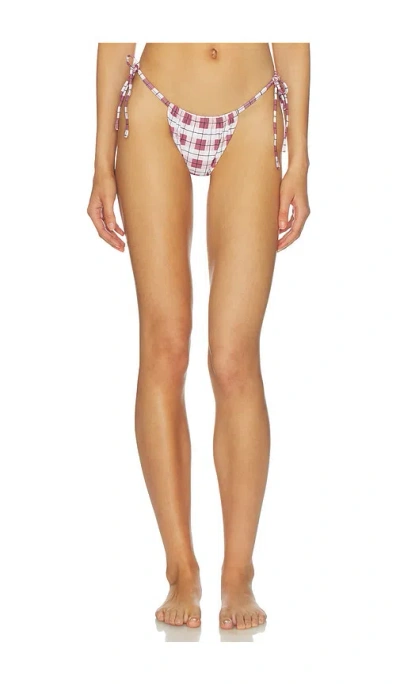 Montce Brasil Scrunch Side Tie Bikini Bottom In White
