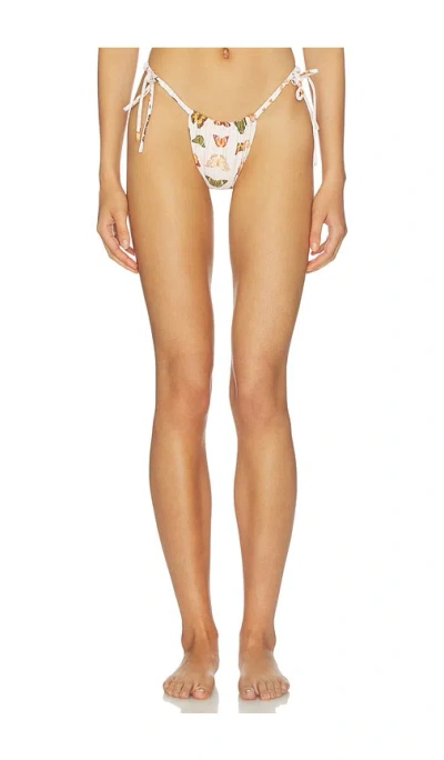 Montce Brasil Scrunch Side Tie Bikini Bottom In White