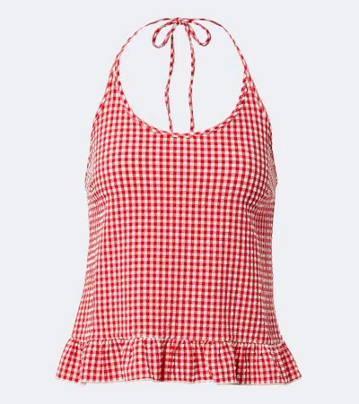 Montce Brooklyn Gingham Halterneck Top In Multi
