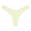 Montce Women's Yellow / Orange Buttercream Rib Added Coverage Lulu Zig-zag Stitch Bikini Bottom