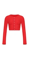 Montce Button Down Cardi Cherry