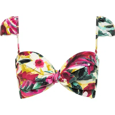 Montce Cabana Cap Sleeve Bikini Top In Isla Floral