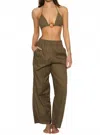 Montce Caitlyn Straight Leg Pant In Khaki In Green
