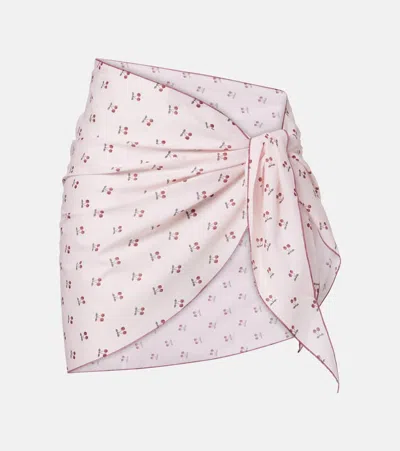 Montce Cherries Cotton Beach Cover-up In Pink