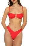 Montce Cherry Petal Underwire Bikini Top In Red