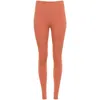 Montce High Rise Wide Band Leggings In Coral Rib In Orange