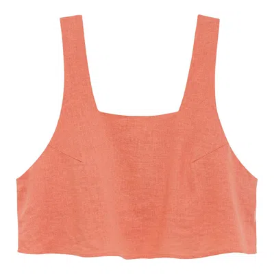 Montce Coral Square Neck Crop Top In Red