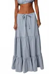 Montce Cottage Maxi Skirt In Light Denim In Blue