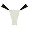 Montce Cream (black Binded) Terry Rib Sandra Bikini Bottom