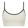 Montce Cream (black Binded) Terry Rib Simple Sport Top