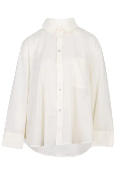 Montce Cream Boyfriend Button Down Shirt In White