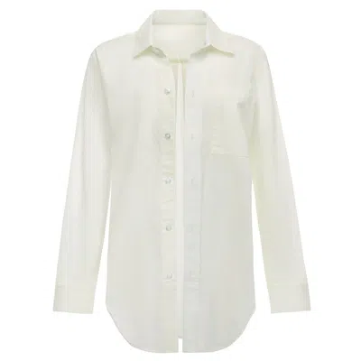Montce Cream Long Sleeve Button Down Shirt In White