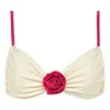 Montce Cream Raspberry Binded Devin Rosa Bikini Top In Neutral