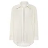 Montce Cream (raspberry Stitch) Boyfriend Button Down Shirt In White