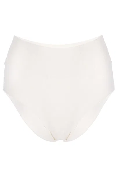 Montce Cream Rib Added Coverage High Rise Bottom Cream In White