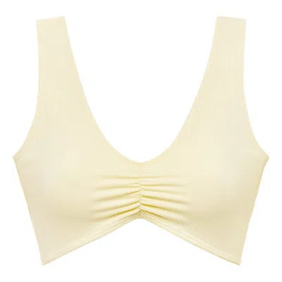 Montce Cream Rib Kim Variation Bikini Top In Sand