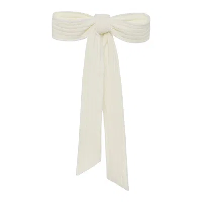 Montce Cream Terry Rib Hair Ribbon