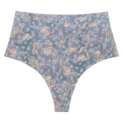 Montce Cupid Added Coverage High Rise Bikini Bottom In Blue