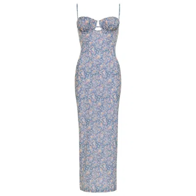 Montce Cupid Petal Long Slip Dress In Multi