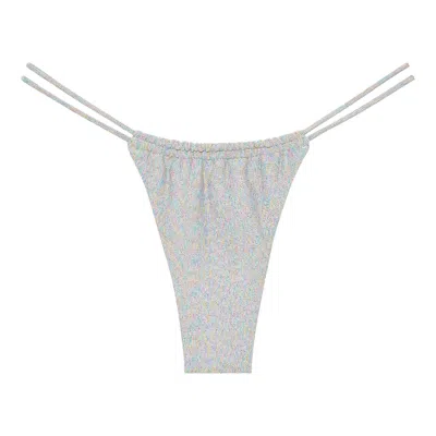 Montce Disco Sparkle Brasil Bikini Bottom In Gray