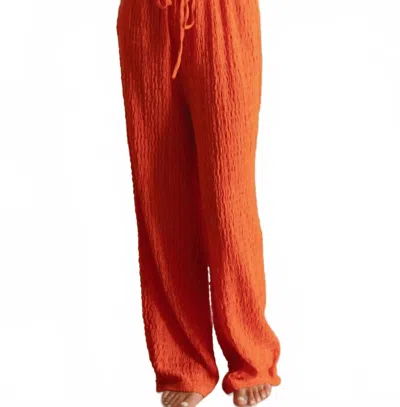 Montce Drawstring Wide Leg Pant In Tangerine In Orange