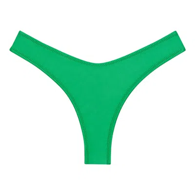 Montce Emerald Shimmer Lulu (zig-zag Stitch) Bikini Bottom In Green