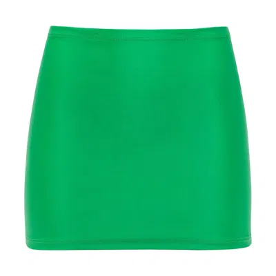 Montce Emerald Shimmer Micro Skirt In Green
