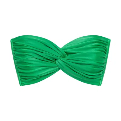 Montce Emerald Shimmer Turban Bikini Top In Green