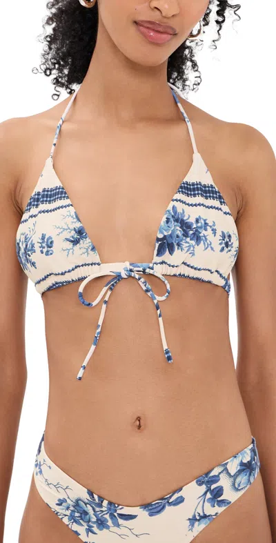 Montce Emma Bikini Top Blue Toile Stripe In Neutral
