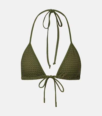 Montce Emma Crochet Bikini Top In Green