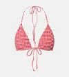 Montce Emma Gingham Bikini Top In Red