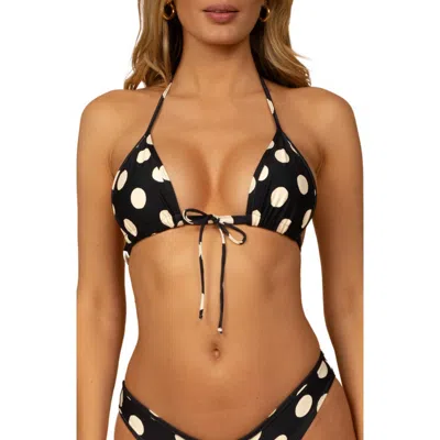 Montce Emma Polka Dot Bikini Top In Black